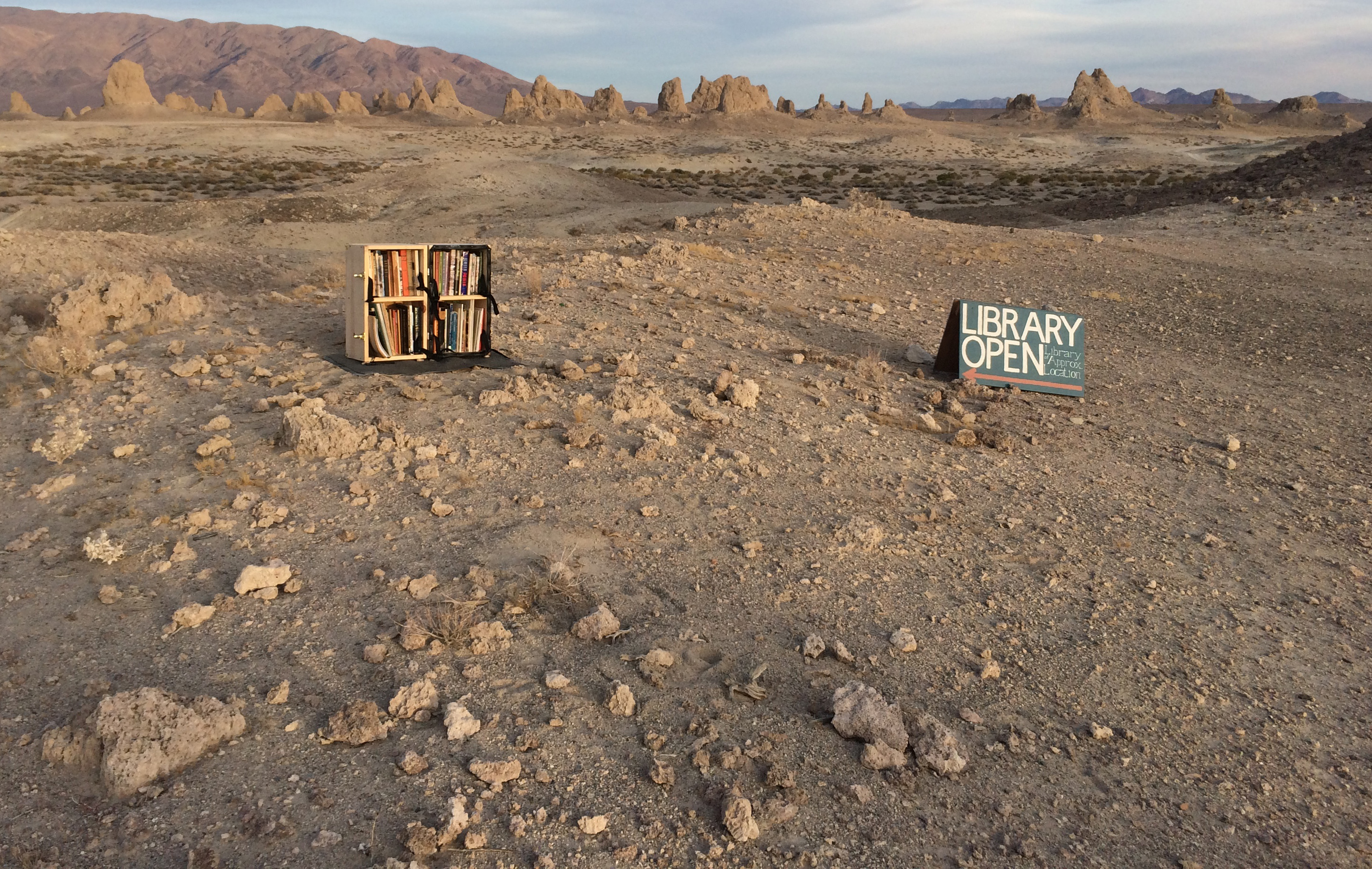 Library of Approximate Location installed at Trona Pinnacles